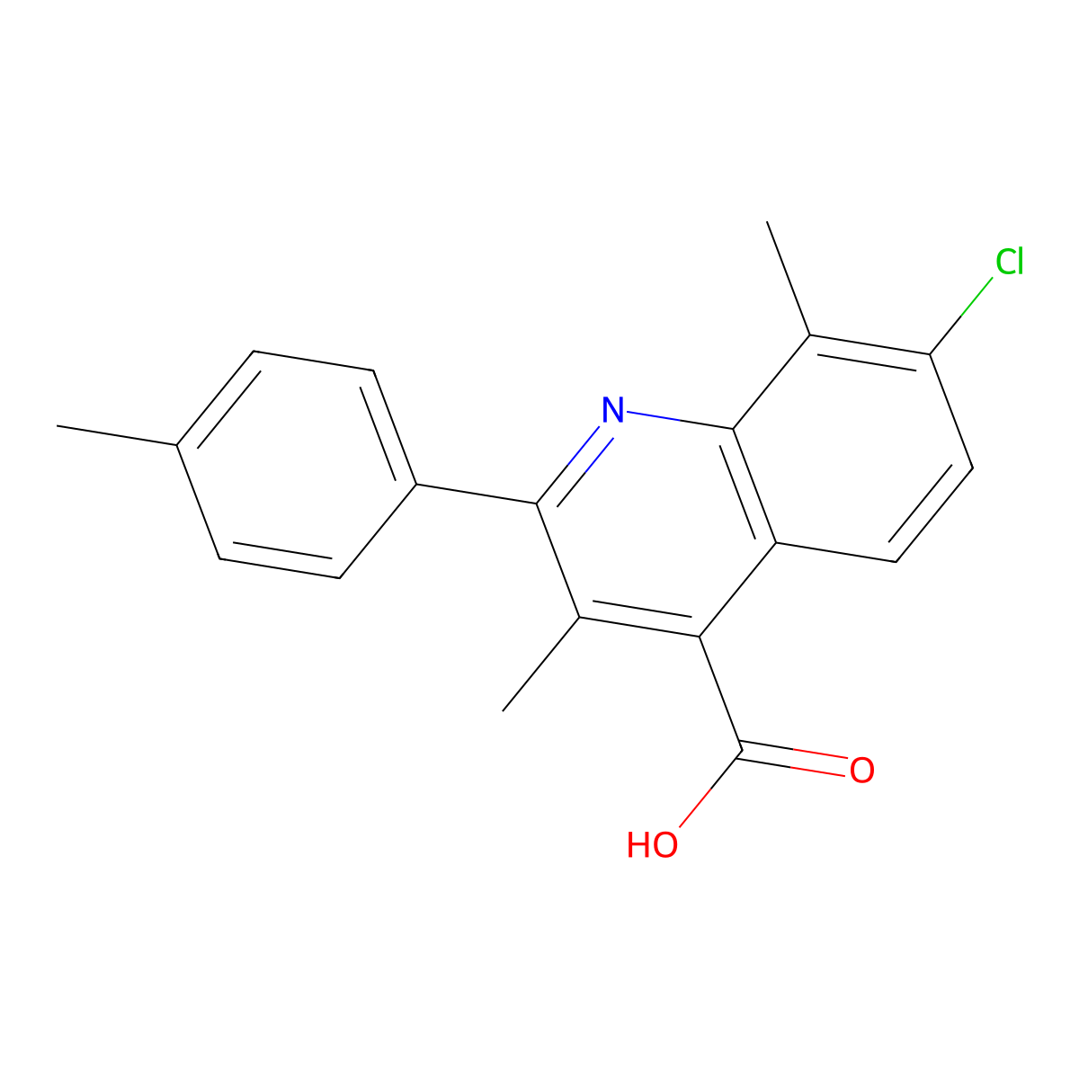 7-Chloro-3,8-dimethyl-2-(4-methylphenyl)quinoline-4-carboxylic acid molecular structure, CAS 862661-17-4