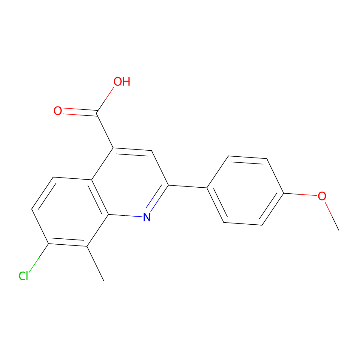 7-Chloro-2-(4-methoxyphenyl)-8-methylquinoline-4-carboxylic acid molecular structure, CAS 862663-07-8