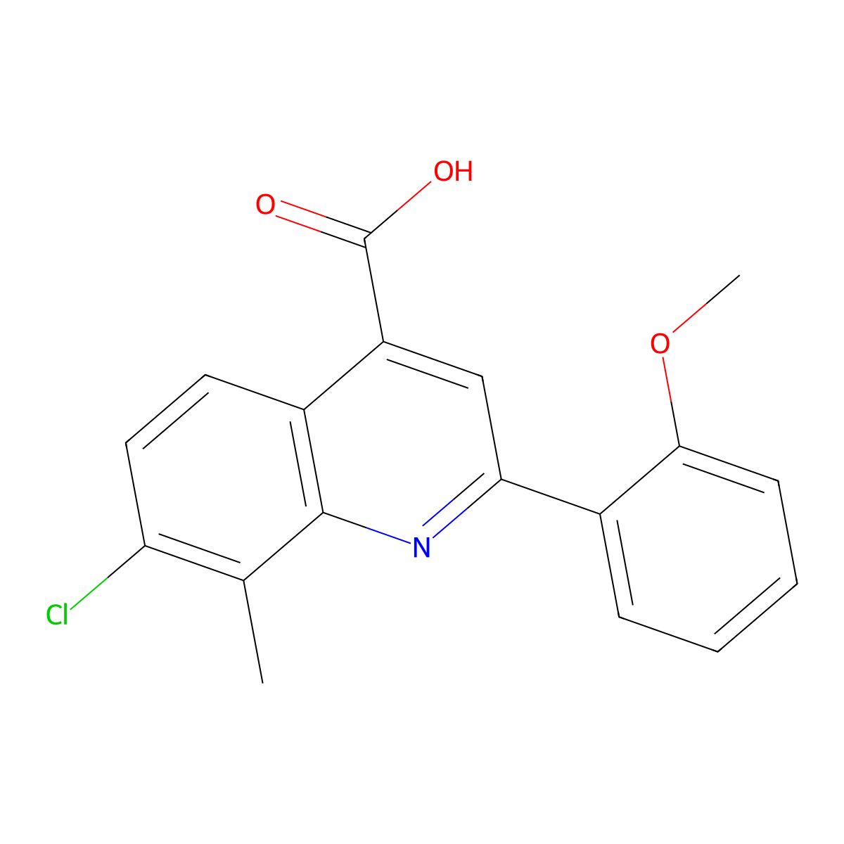 7-Chloro-2-(2-methoxyphenyl)-8-methylquinoline-4-carboxylic acid molecular structure, CAS 862663-10-3