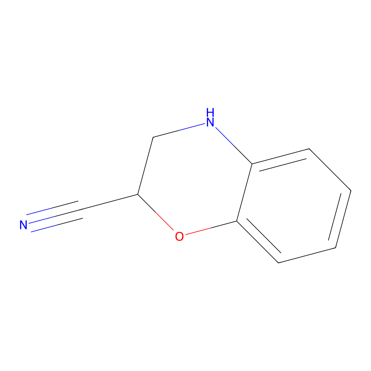 3,4-dihydro-2H-1,4-benzoxazine-2-carbonitrile molecular structure, CAS 86267-86-9