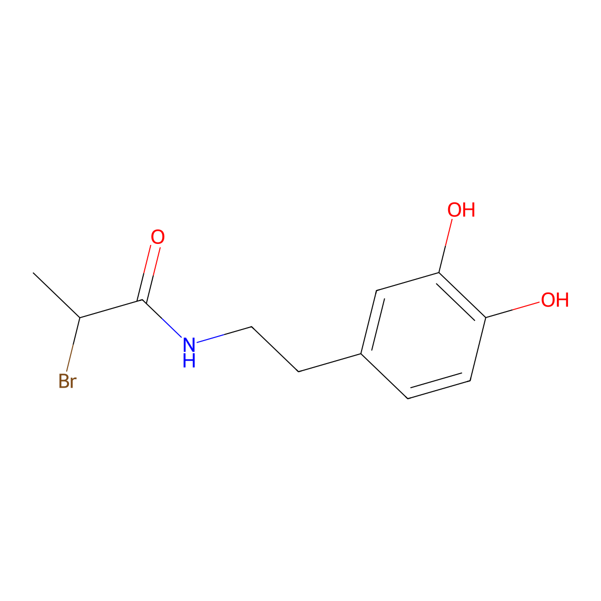 2-Bromo-N-[2-(3,4-dihydroxyphenyl)ethyl]propanamide molecular structure, CAS 862673-06-1