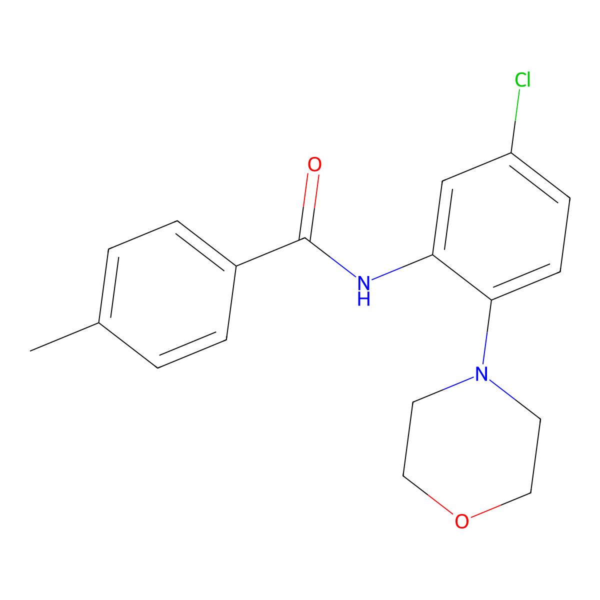N-(5-chloro-2-morpholin-4-ylphenyl)-4-methylbenzamide molecular structure, CAS 862675-95-4