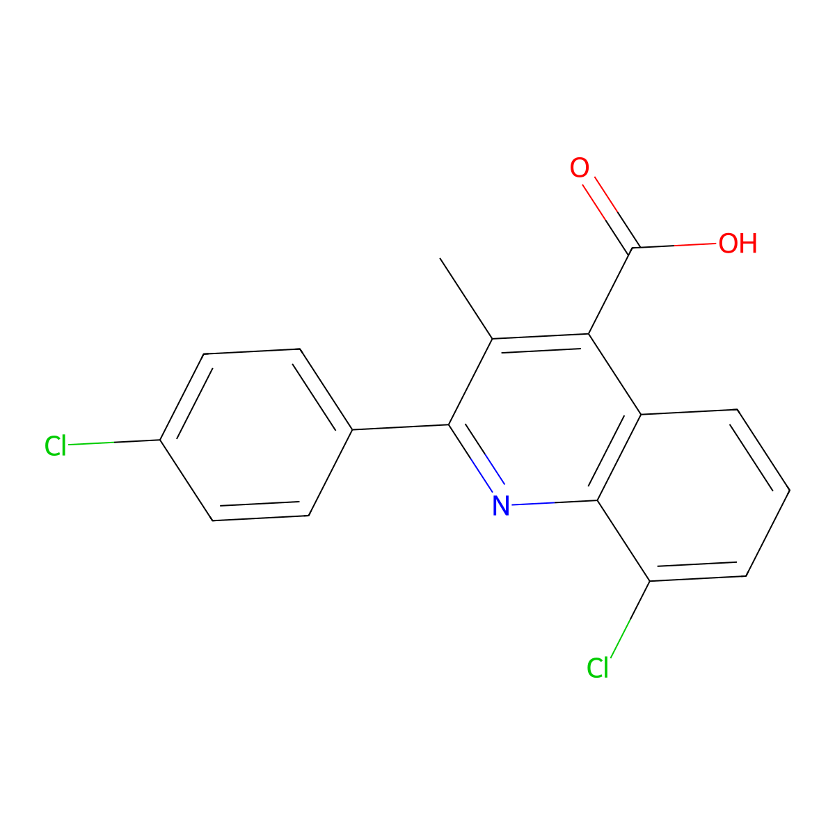 8-Chloro-2-(4-chlorophenyl)-3-methylquinoline-4-carboxylic acid molecular structure, CAS 862677-09-6