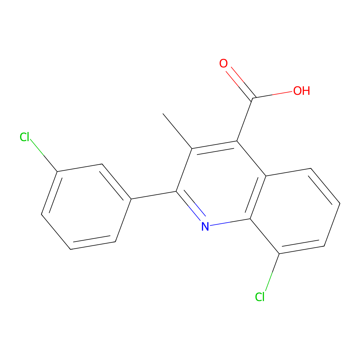 8-Chloro-2-(3-chlorophenyl)-3-methylquinoline-4-carboxylic acid molecular structure, CAS 862677-10-9