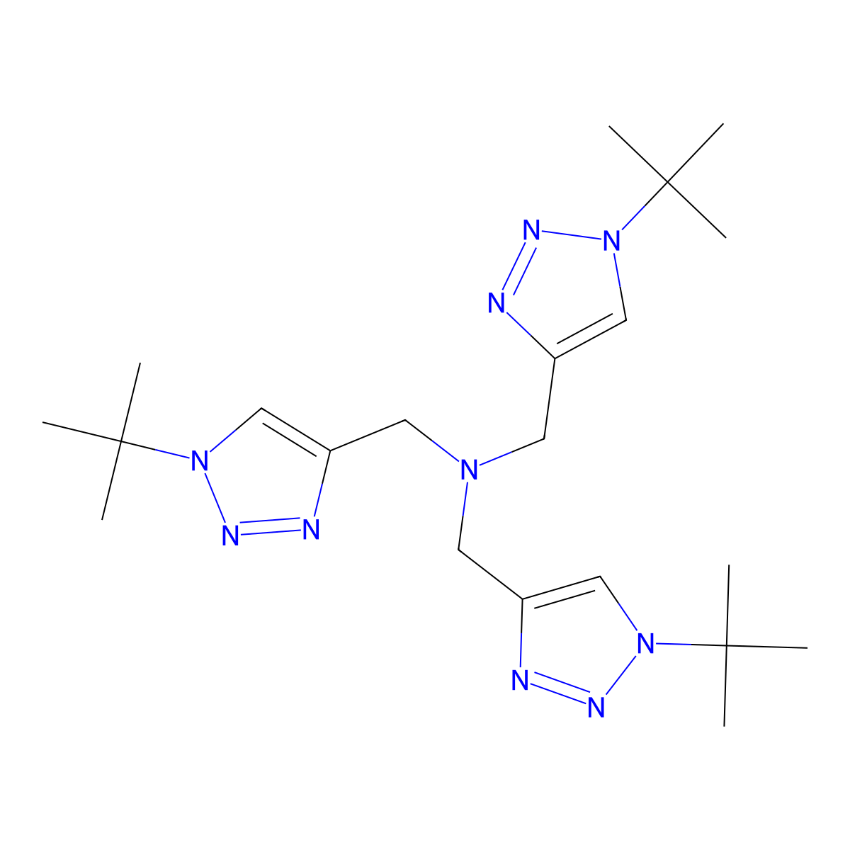 1-(1,1-Dimethylethyl)-N,N-bis[[1-(1,1-dimethylethyl)-1H-1,2,3-triazol-4-yl]methyl]-1H-1,2,3-triazole-4-methanamine molecular structure, CAS 862678-56-6