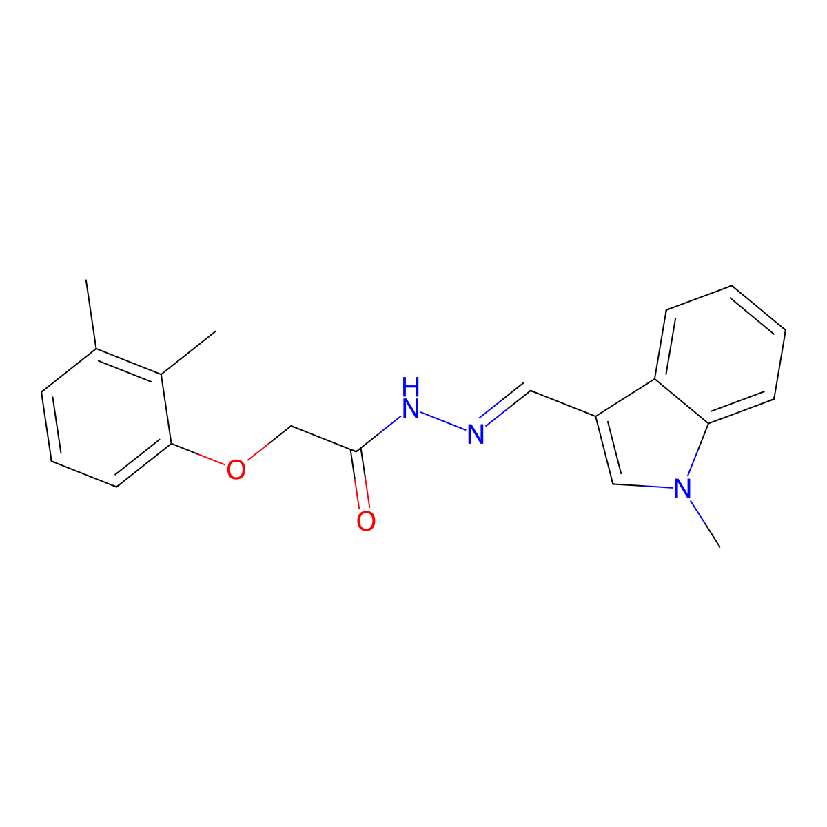 2-(2,3-Dimethylphenoxy)acetic acid 2-[(1-methyl-1H-indol-3-yl)methylene]hydrazide molecular structure, CAS 862680-56-6