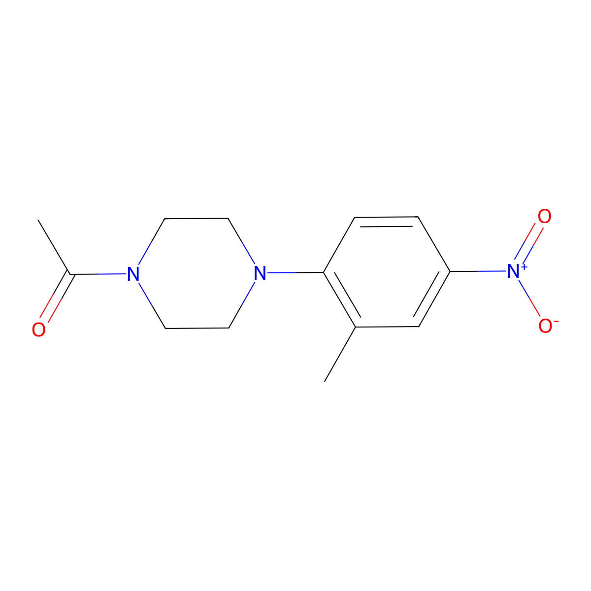 1-Acetyl-4-(2-methyl-4-nitrophenyl)piperazine molecular structure, CAS 862685-95-8