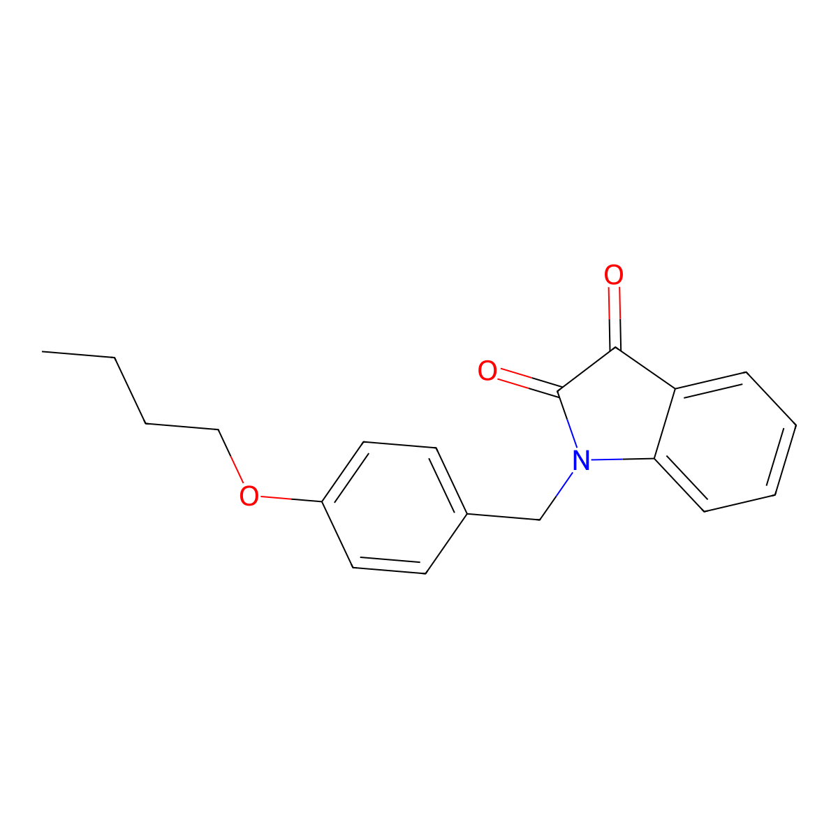 1-(4-Butoxybenzyl)indoline-2,3-dione molecular structure, CAS 862691-17-6