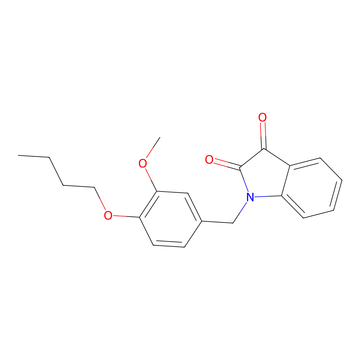 1-(4-Butoxy-3-methoxybenzyl)indoline-2,3-dione molecular structure, CAS 862691-21-2