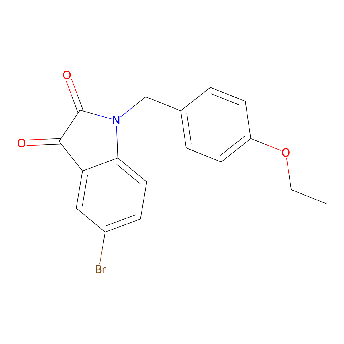 5-Bromo-1-(4-ethoxybenzyl)indoline-2,3-dione molecular structure, CAS 862691-40-5