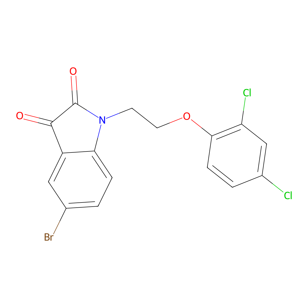 5-Bromo-1-(2-(2,4-dichlorophenoxy)ethyl)indoline-2,3-dione molecular structure, CAS 862691-58-5