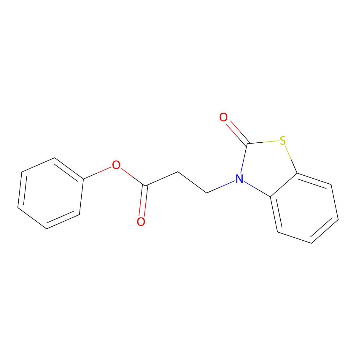 3-(2-Oxo-benzothiazol-3-YL)-propionic acid phenyl ester molecular structure, CAS 862692-04-4