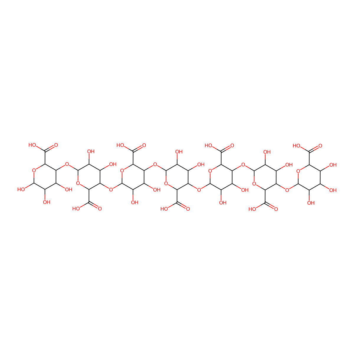 (2R,3S,4S,5S,6R)-6-[(2R,3S,4R,5S,6R)-2-carboxy-6-[(2R,3S,4R,5S,6R)-2-carboxy-6-[(2R,3S,4R,5S,6R)-2-carboxy-6-[(2R,3S,4R,5S,6R)-2-carboxy-6-[(2R,3S,4R,5S,6R)-2-carboxy-6-[(2R,3S,4R,5S,6R)-2-carboxy-4,5,6-trihydroxyoxan-3-yl]oxy-4,5-dihydroxyoxan-3-yl]oxy-4,5-dihydroxyoxan-3-yl]oxy-4,5-dihydroxyoxan-3-yl]oxy-4,5-dihydroxyoxan-3-yl]oxy-4,5-dihydroxyoxan-3-yl]oxy-3,4,5-trihydroxyoxane-2-carboxylic acid molecular structure, CAS 862694-87-9