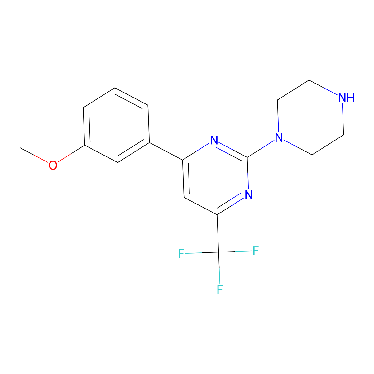 4-(3-Methoxyphenyl)-2-(piperazin-1-yl)-6-(trifluoromethyl)pyrimidine molecular structure, CAS 862705-62-2