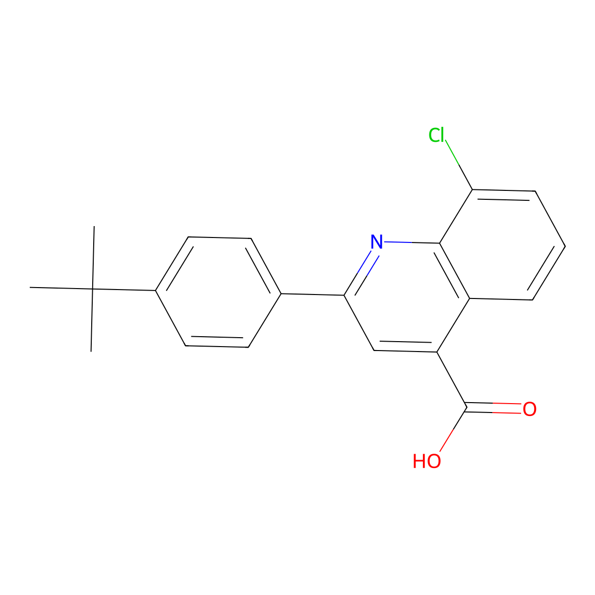 2-(4-Tert-butylphenyl)-8-chloroquinoline-4-carboxylic acid molecular structure, CAS 862710-11-0