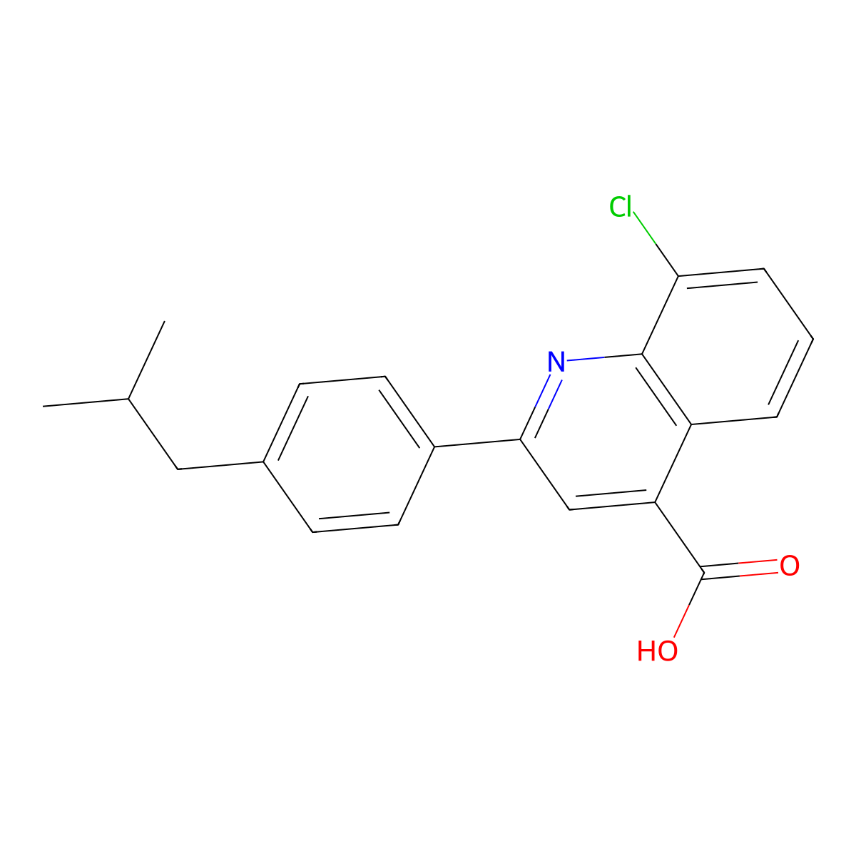 8-Chloro-2-(4-isobutylphenyl)quinoline-4-carboxylic acid molecular structure, CAS 862710-15-4