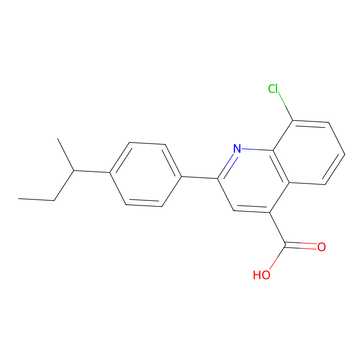 2-(4-Sec-butylphenyl)-8-chloroquinoline-4-carboxylic acid molecular structure, CAS 862710-23-4