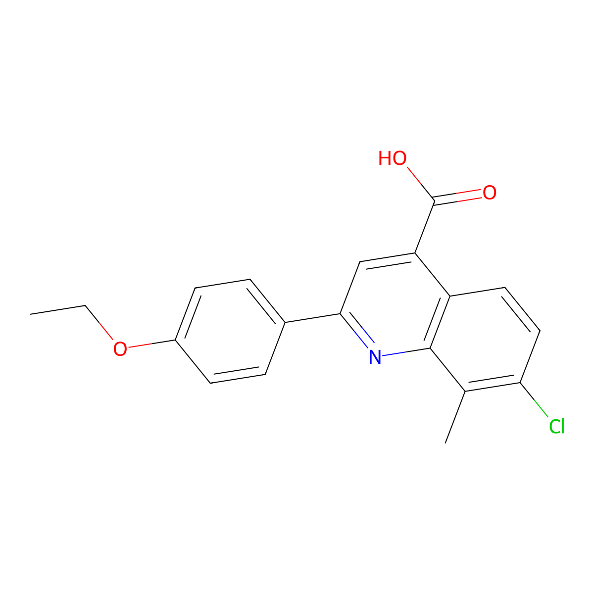 7-Chloro-2-(4-ethoxyphenyl)-8-methylquinoline-4-carboxylic acid molecular structure, CAS 862713-30-2