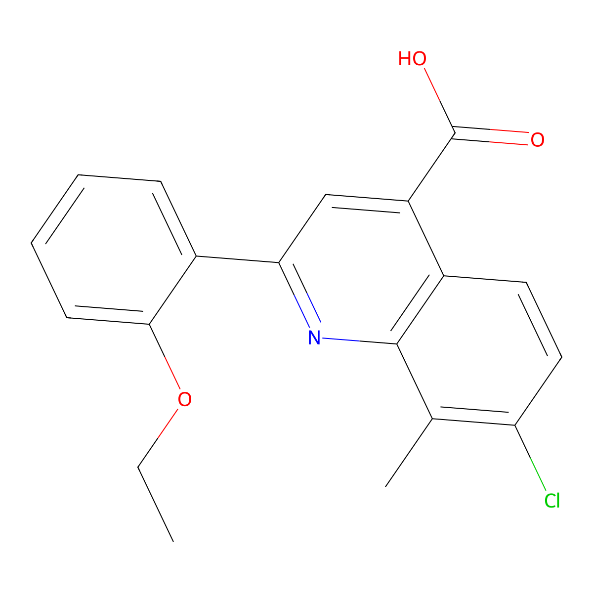7-Chloro-2-(2-ethoxyphenyl)-8-methylquinoline-4-carboxylic acid molecular structure, CAS 862713-31-3