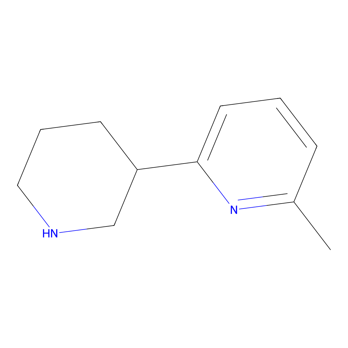 2-Methyl-6-(piperidin-3-yl)pyridine molecular structure, CAS 862718-68-1