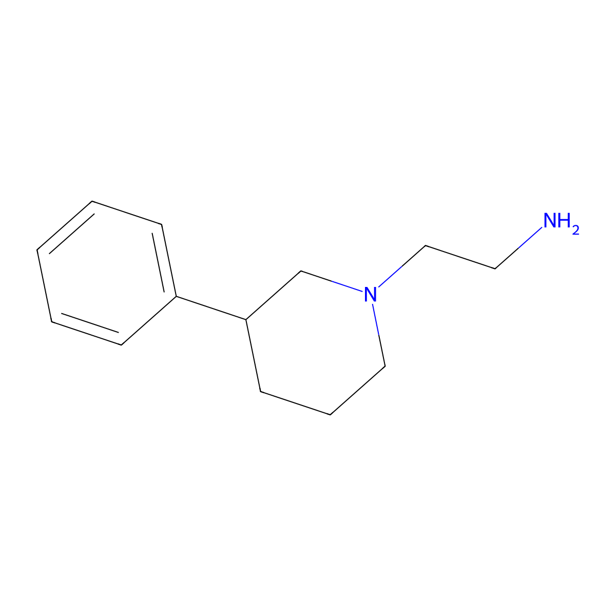 2-(3-Phenylpiperidin-1-yl)ethanamine molecular structure, CAS 862718-71-6