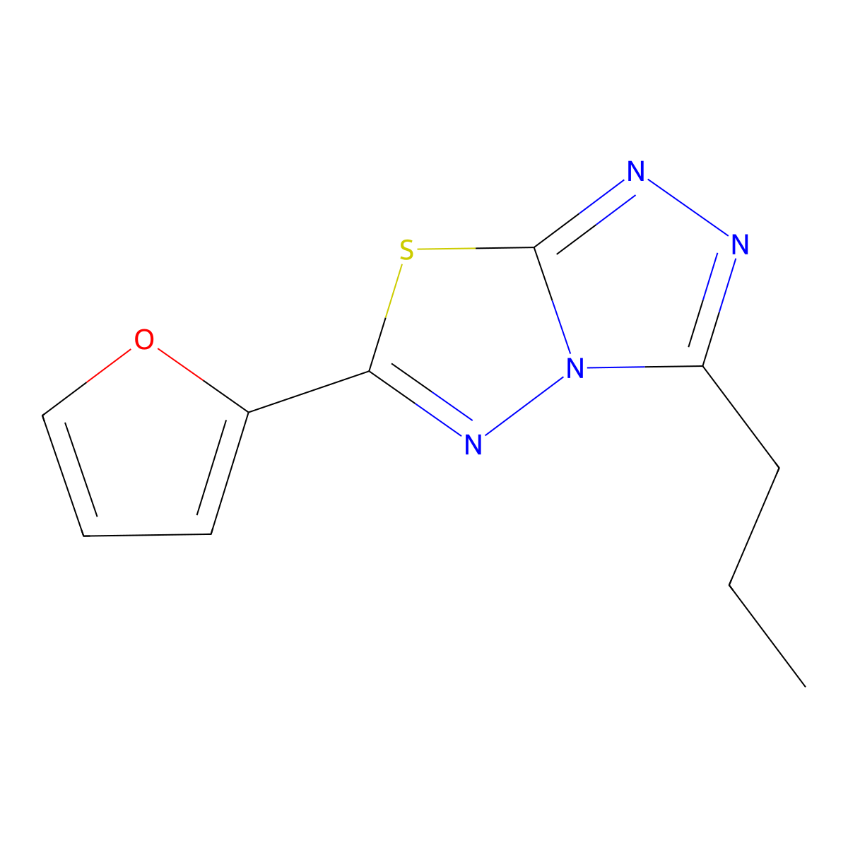 6-(Furan-2-yl)-3-propyl-[1,2,4]triazolo[3,4-b][1,3,4]thiadiazole molecular structure, CAS 862720-61-4