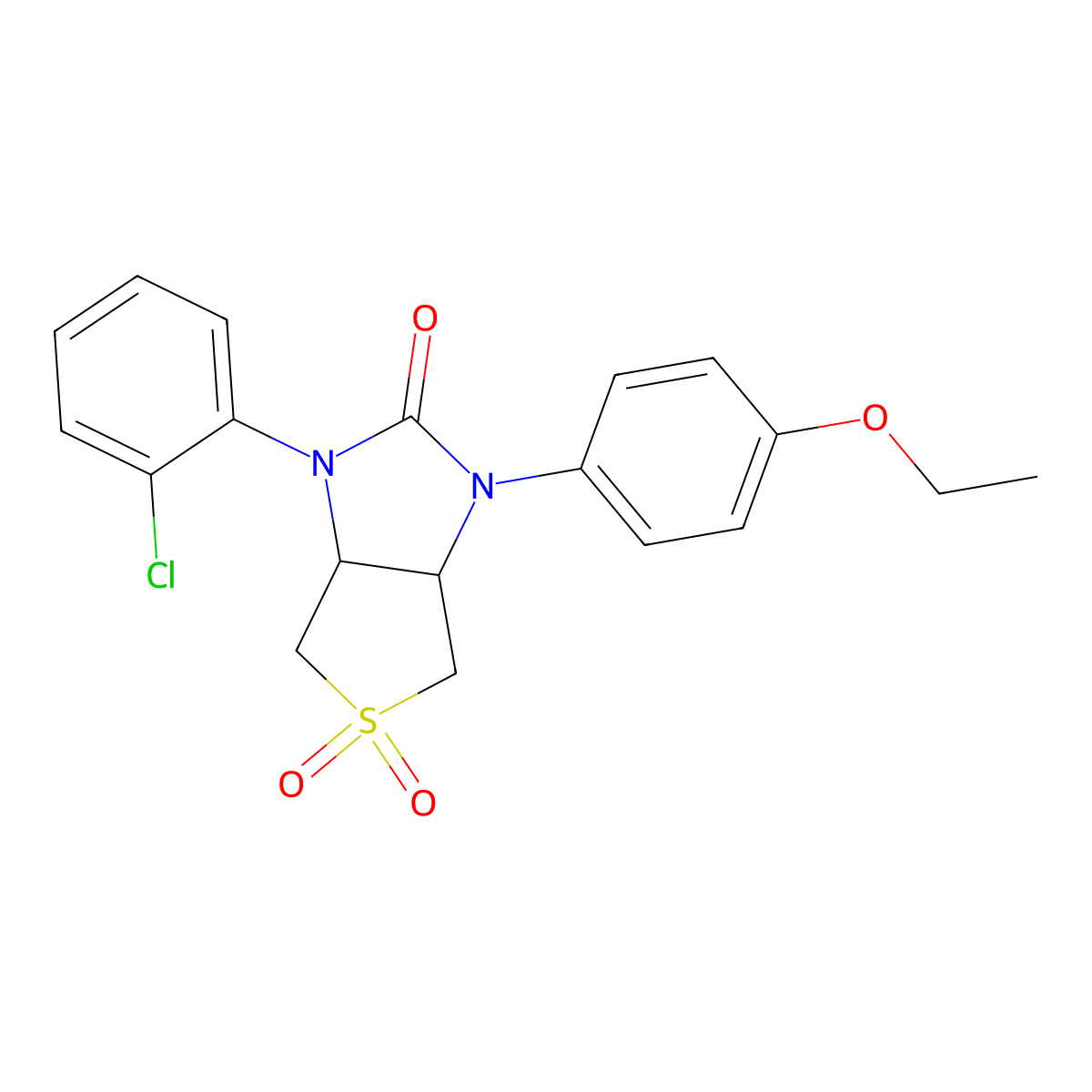 1-(2-chlorophenyl)-3-(4-ethoxyphenyl)tetrahydro-1H-thieno[3,4-d]imidazol-2(3H)-one 5,5-dioxide molecular structure, CAS 862721-76-4