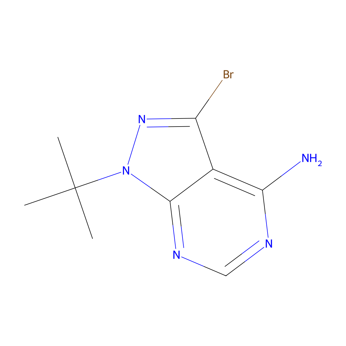 3-Bromo-1-tert-butyl-1H-pyrazolo[3,4-d]pyrimidin-4-amine molecular structure, CAS 862728-61-8