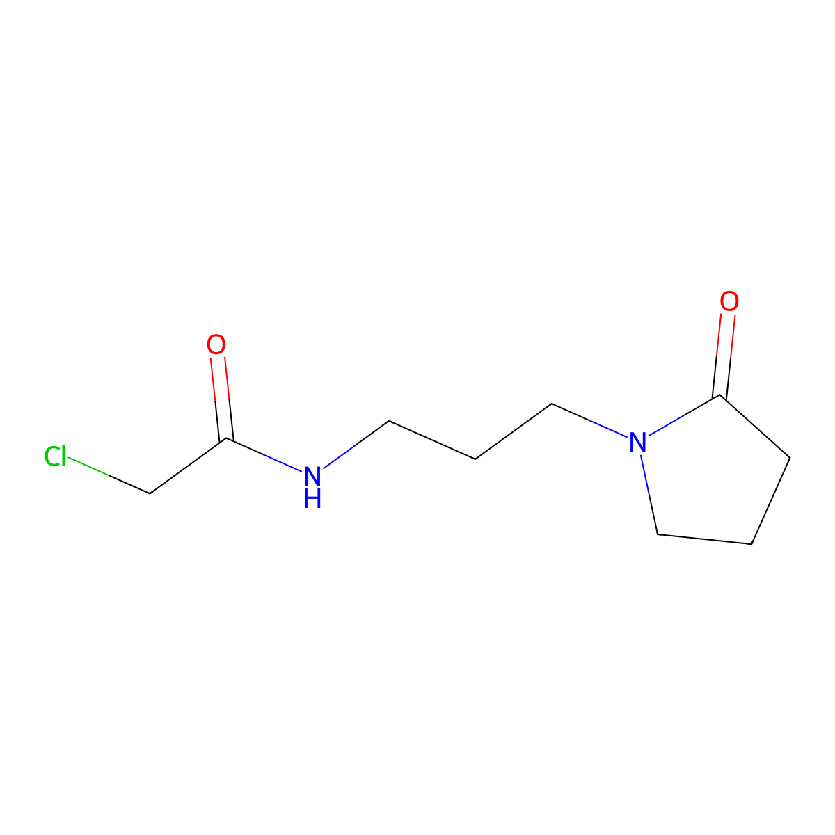 2-chloro-N-[3-(2-oxopyrrolidin-1-yl)propyl]acetamide molecular structure, CAS 86273-53-2