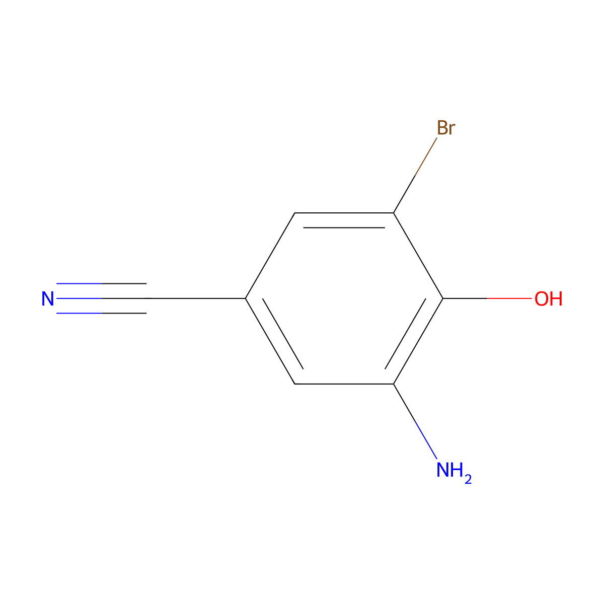 3-Amino-5-bromo-4-hydroxybenzonitrile molecular structure, CAS 862730-24-3
