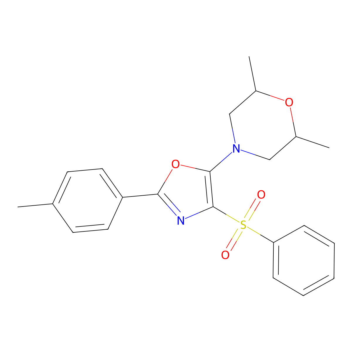 4-[4-(Benzenesulfonyl)-2-(4-methylphenyl)-1,3-oxazol-5-yl]-2,6-dimethylmorpholine molecular structure, CAS 862738-30-5