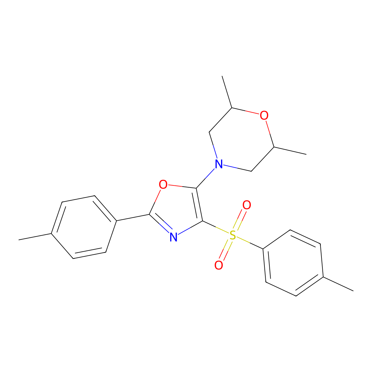 2,6-Dimethyl-4-(2-(p-tolyl)-4-tosyloxazol-5-yl)morpholine molecular structure, CAS 862738-31-6