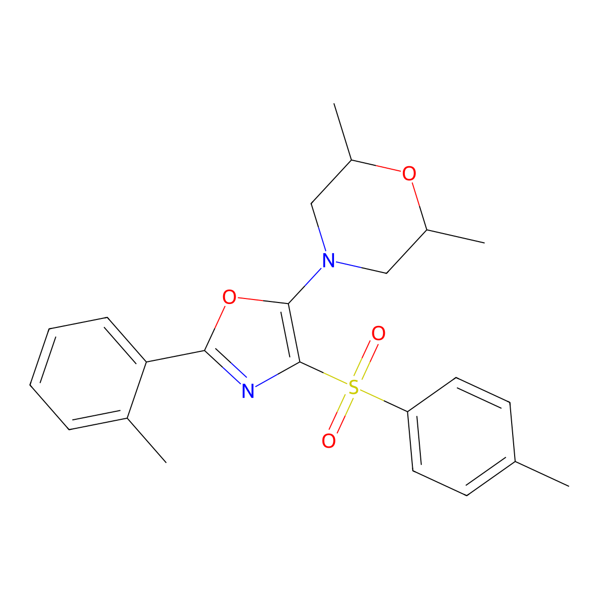 2,6-Dimethyl-4-(2-(o-tolyl)-4-tosyloxazol-5-yl)morpholine molecular structure, CAS 862738-41-8