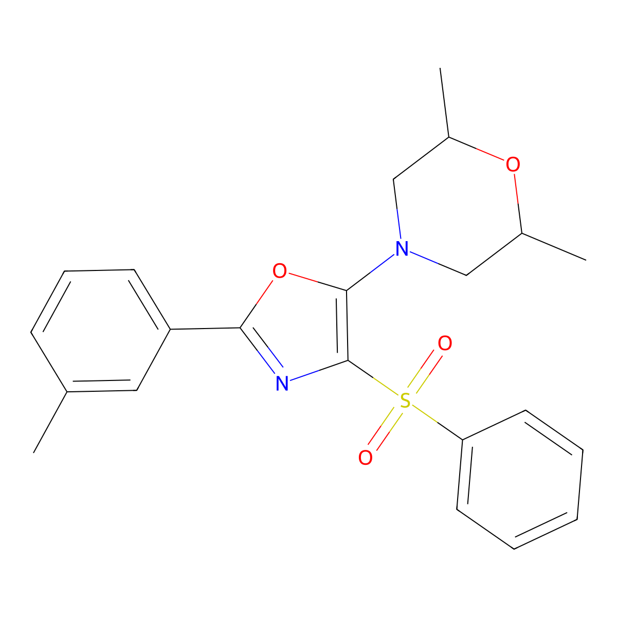 4-[4-(Benzenesulfonyl)-2-(3-methylphenyl)-1,3-oxazol-5-yl]-2,6-dimethylmorpholine molecular structure, CAS 862738-44-1