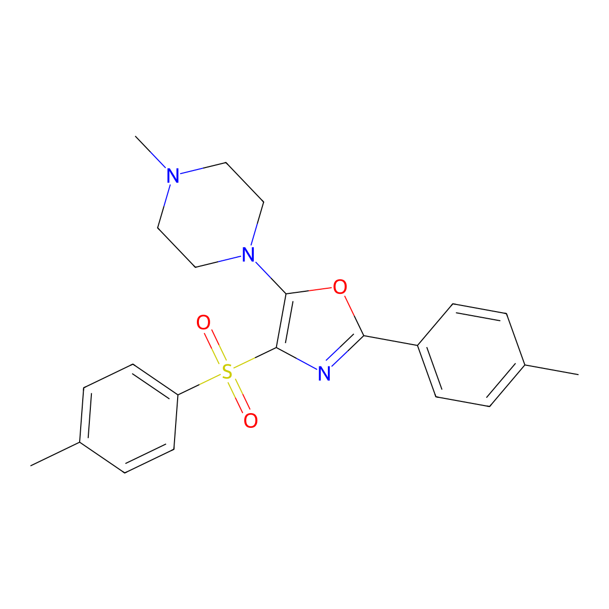 5-(4-Methylpiperazin-1-yl)-2-(p-tolyl)-4-tosyloxazole molecular structure, CAS 862741-03-5