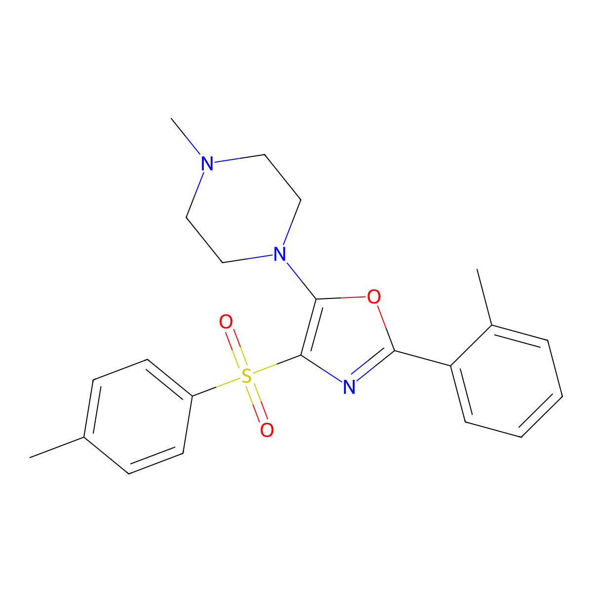 5-(4-Methylpiperazin-1-yl)-2-(o-tolyl)-4-tosyloxazole molecular structure, CAS 862741-12-6