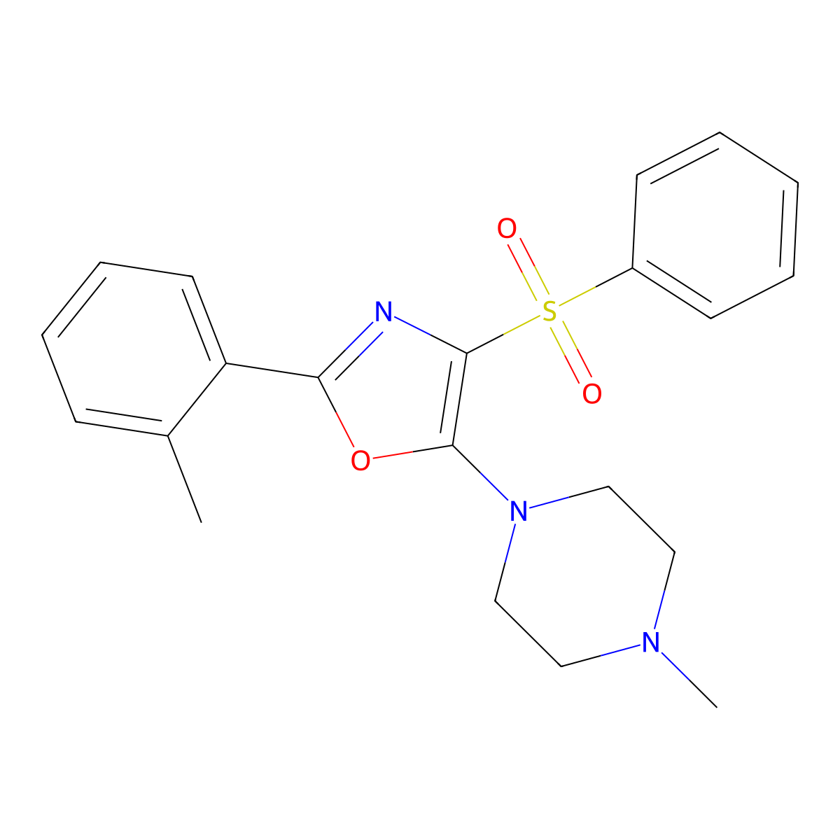 5-(4-Methylpiperazin-1-yl)-4-(phenylsulfonyl)-2-(o-tolyl)oxazole molecular structure, CAS 862741-13-7