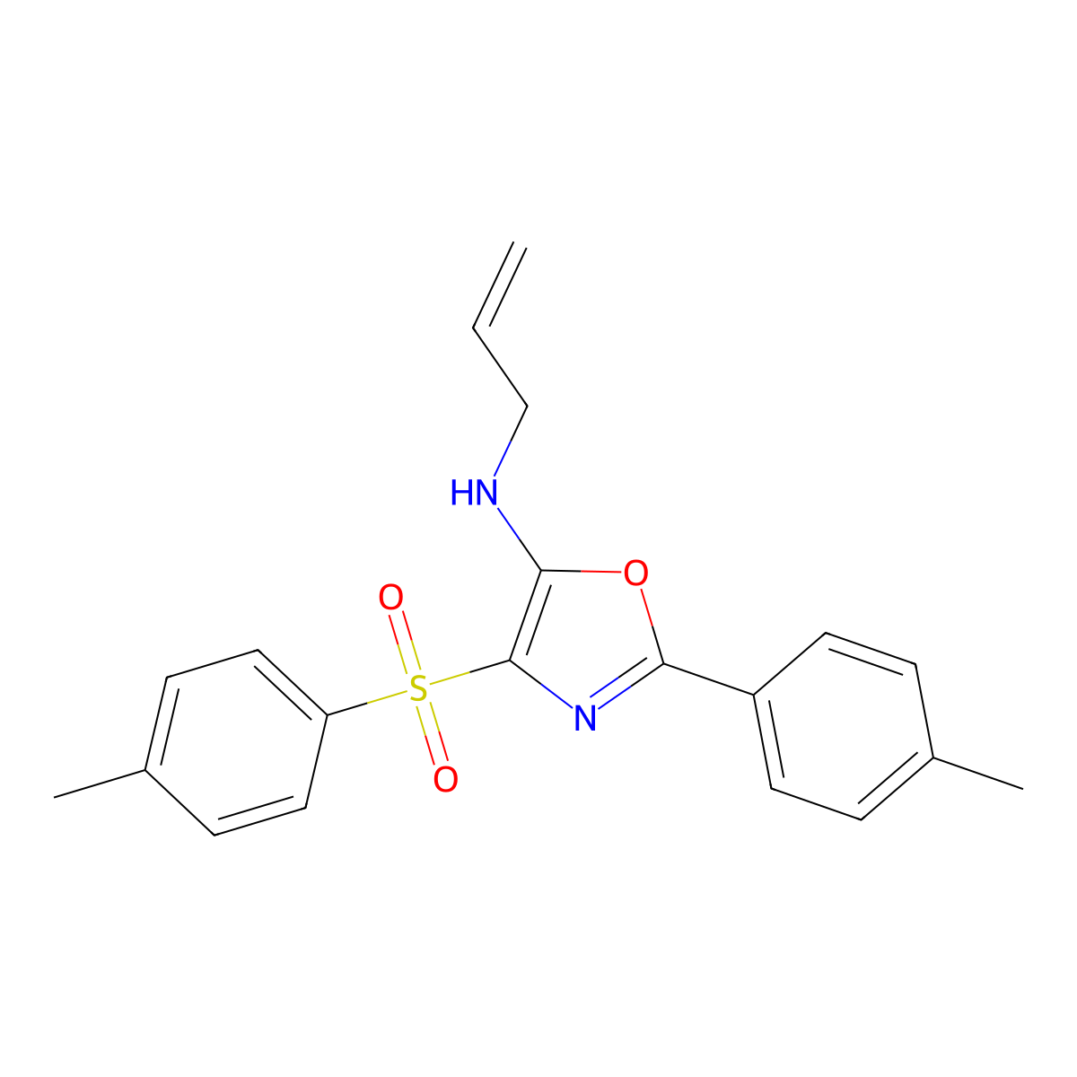 N-allyl-2-(p-tolyl)-4-tosyloxazol-5-amine molecular structure, CAS 862741-48-8