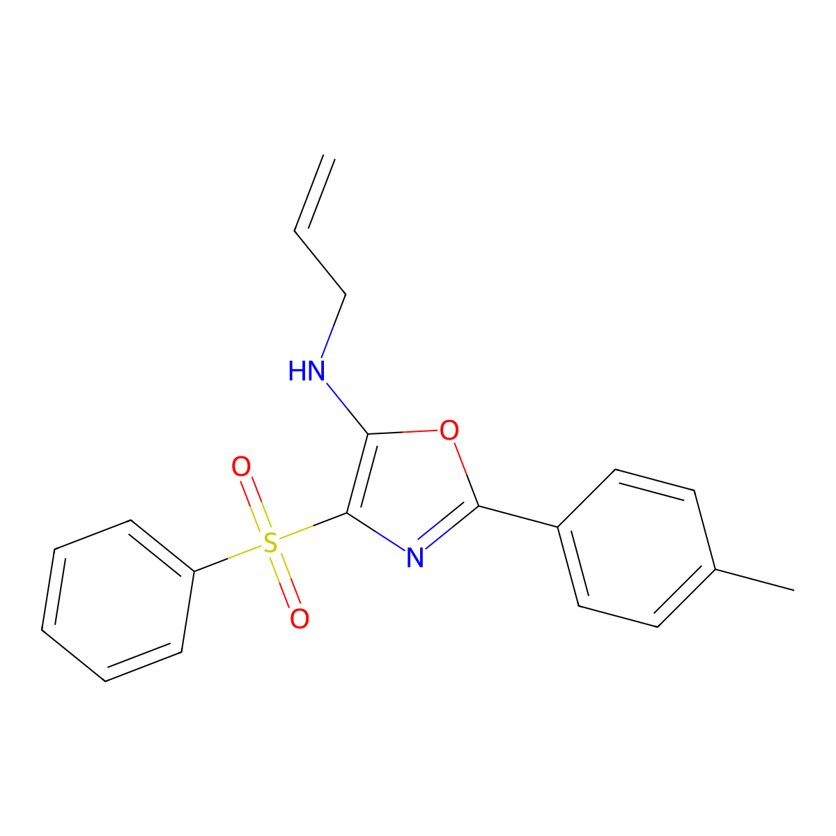 N-allyl-4-(phenylsulfonyl)-2-(p-tolyl)oxazol-5-amine molecular structure, CAS 862741-49-9