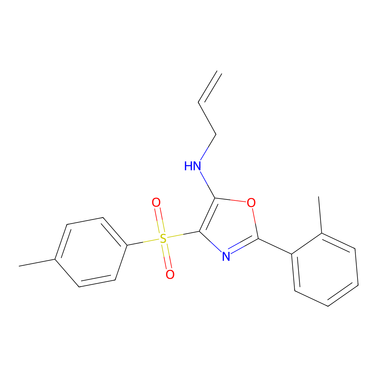 N-allyl-2-(o-tolyl)-4-tosyloxazol-5-amine molecular structure, CAS 862741-57-9