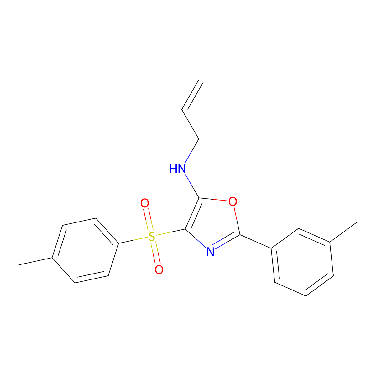 N-allyl-2-(m-tolyl)-4-tosyloxazol-5-amine molecular structure, CAS 862741-63-7
