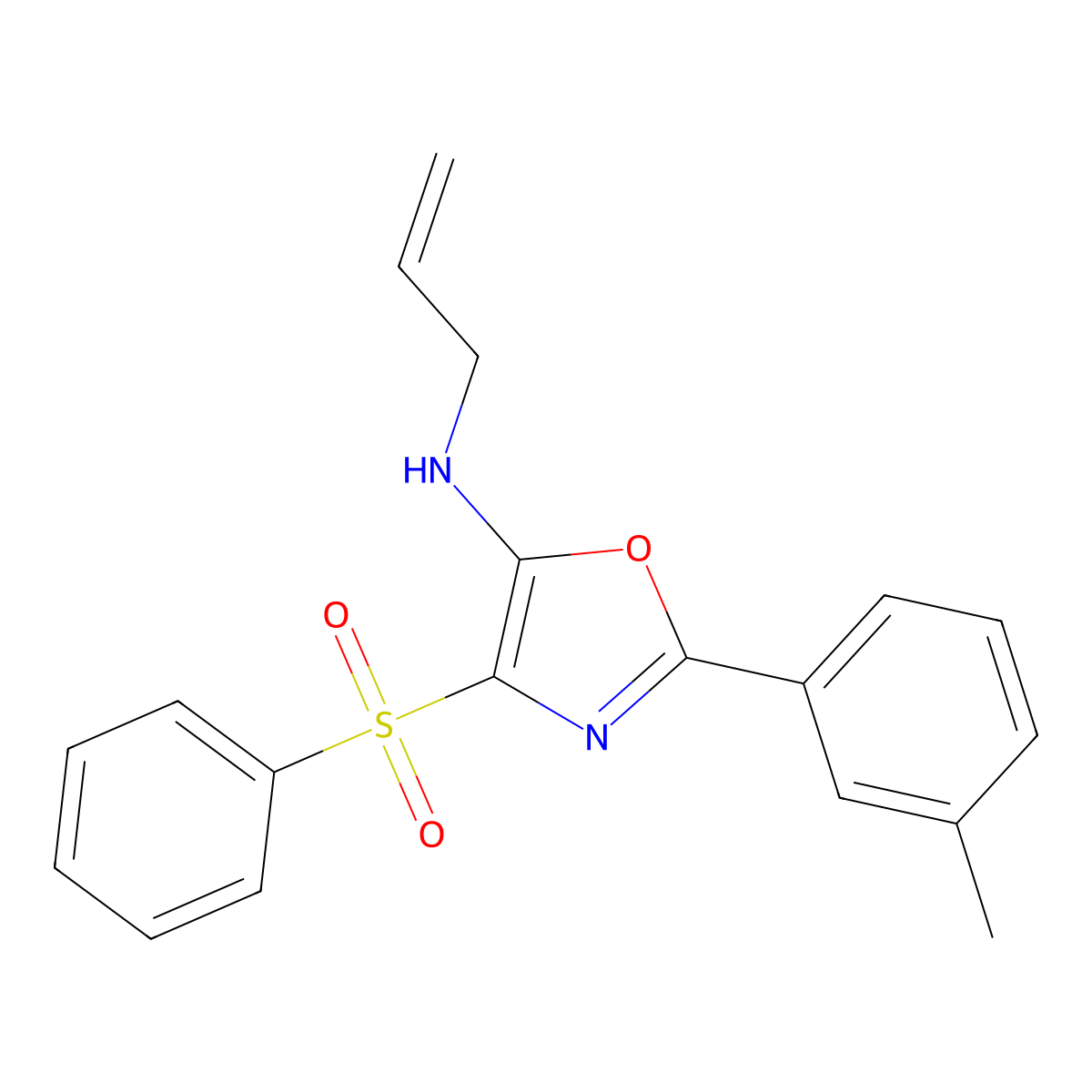 N-allyl-4-(phenylsulfonyl)-2-(m-tolyl)oxazol-5-amine molecular structure, CAS 862741-64-8