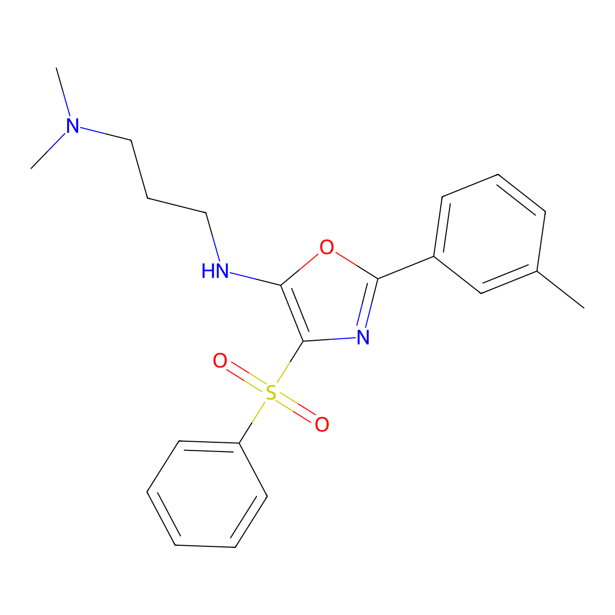 4-(Benzenesulfonyl)-N-[3-(dimethylamino)propyl]-2-(3-methylphenyl)-1,3-oxazol-5-amine molecular structure, CAS 862742-05-0