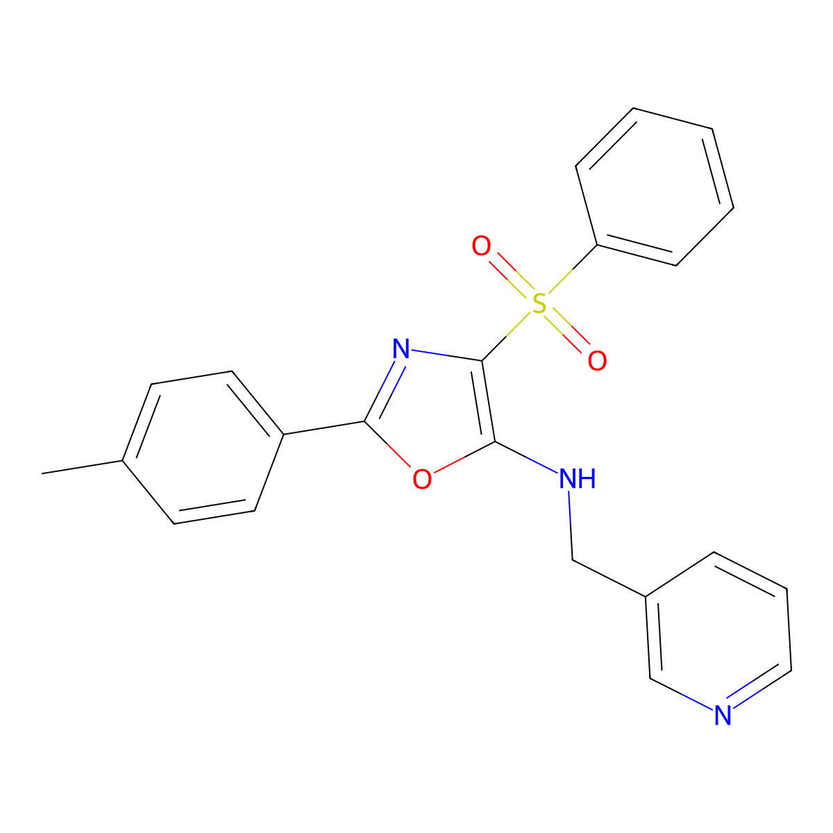 4-(phenylsulfonyl)-N-(pyridin-3-ylmethyl)-2-(p-tolyl)oxazol-5-amine molecular structure, CAS 862758-66-5