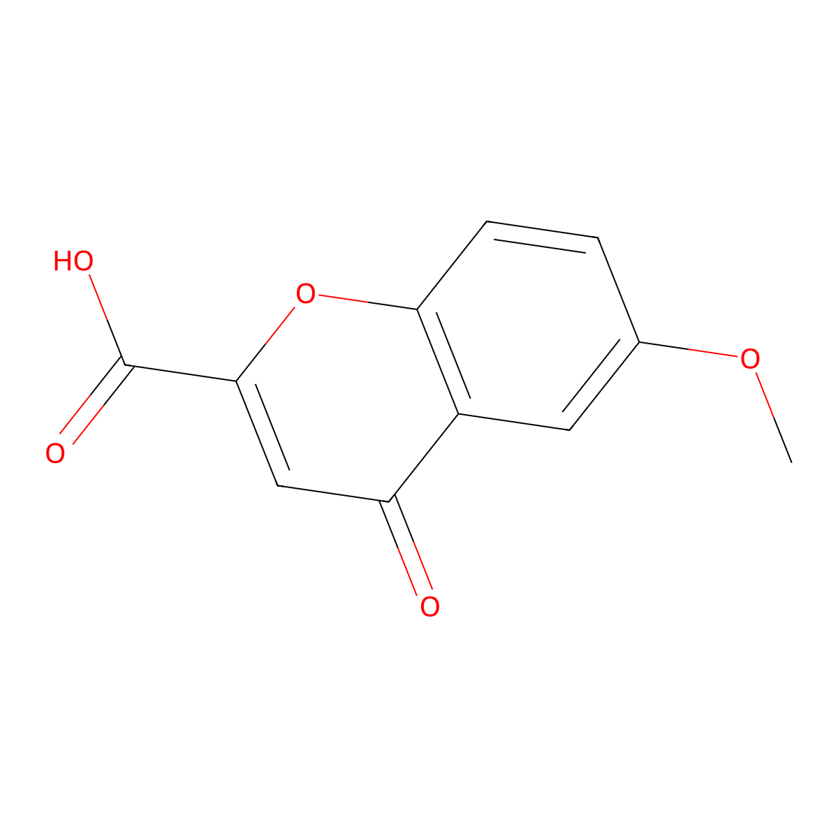 6-Methoxy-4-oxo-4H-1-benzopyran-2-carboxylic acid molecular structure, CAS 86277-98-7