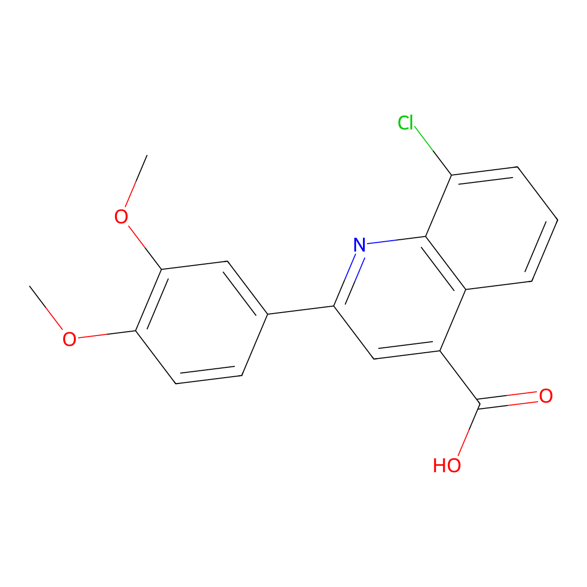 8-Chloro-2-(3,4-dimethoxyphenyl)quinoline-4-carboxylic acid molecular structure, CAS 862782-46-5