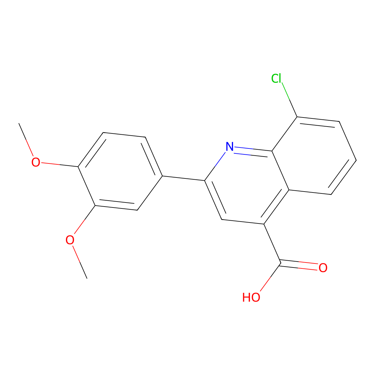 8-Chloro-2-(3,4-dimethoxyphenyl)quinoline-4-carboxylic acid molecular structure, CAS 862782-46-5