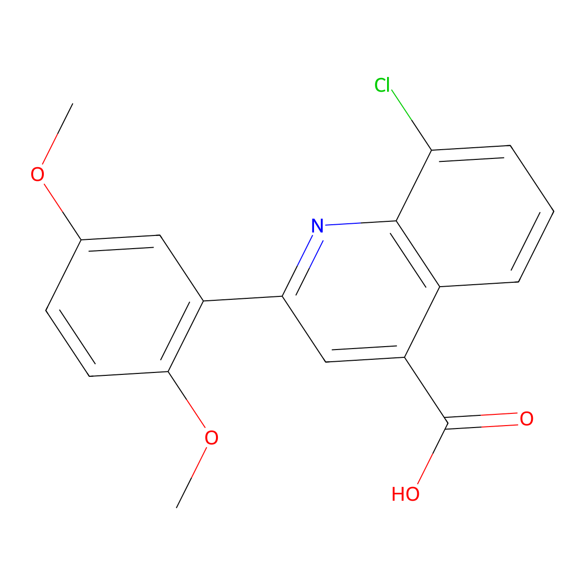 8-Chloro-2-(2,5-dimethoxyphenyl)quinoline-4-carboxylic acid molecular structure, CAS 862782-47-6