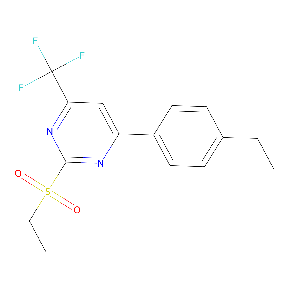 4-(4-Ethylphenyl)-2-(ethylsulfonyl)-6-(trifluoromethyl)pyrimidine molecular structure, CAS 862783-00-4