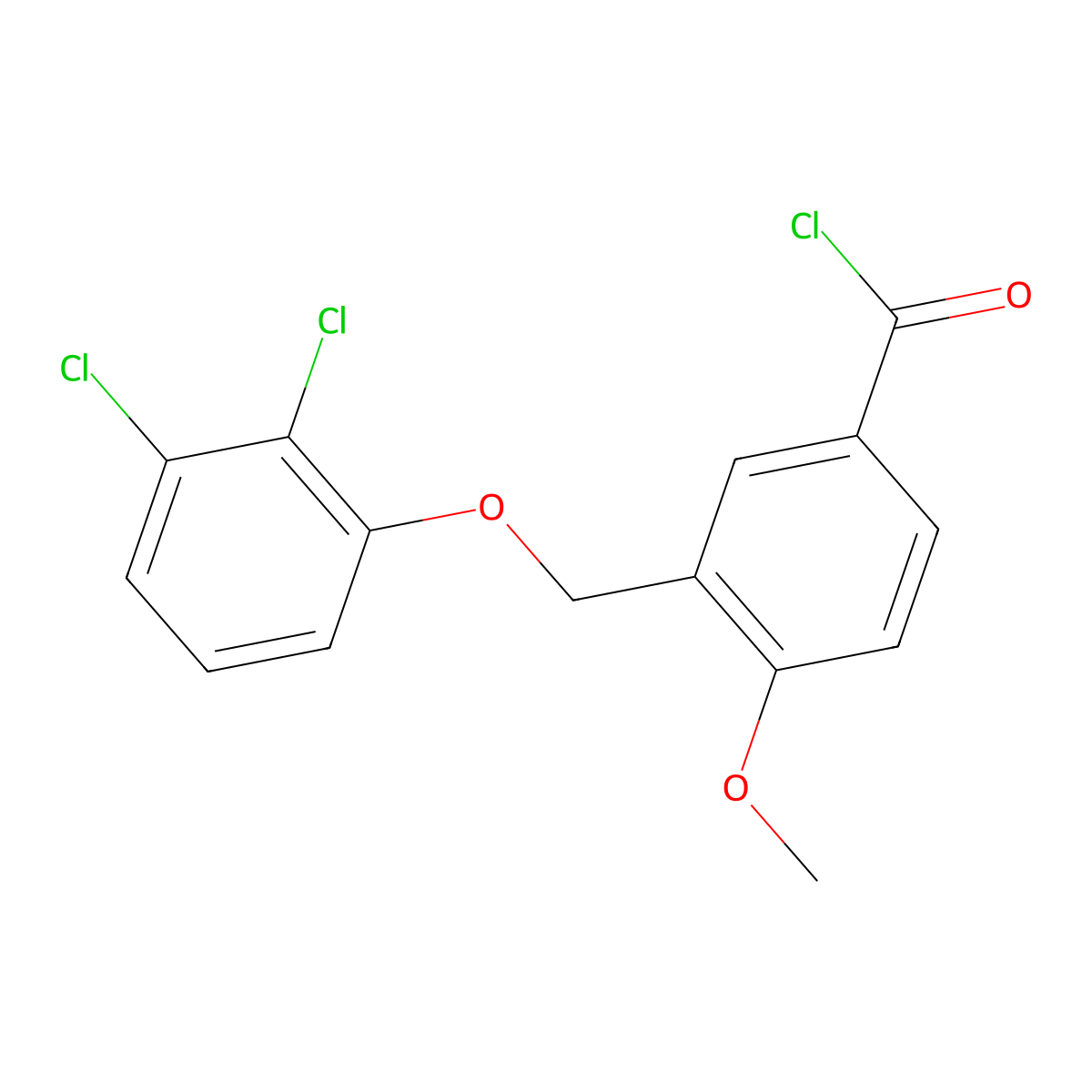 3-[(2,3-Dichlorophenoxy)methyl]-4-methoxybenzoyl chloride molecular structure, CAS 862785-29-3